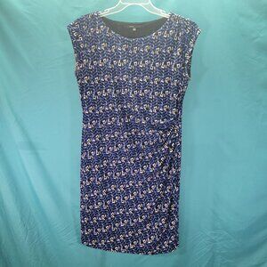 Chaus Womens Short Sleeve Geometric Pattern Dress Medium